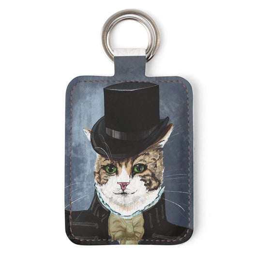 Leather Key Ring - Gentleman Cat